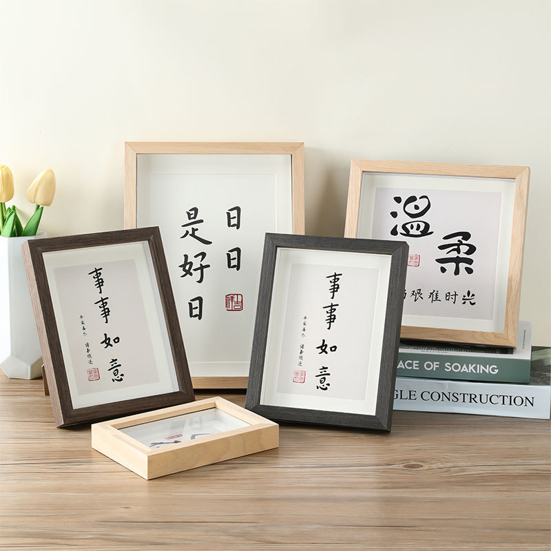 Picture Frame Wall Mount Wooden Frame Custom Size A4 Sketch A3 Puzzle 8-inch Photo Frame Factory Wholesale
