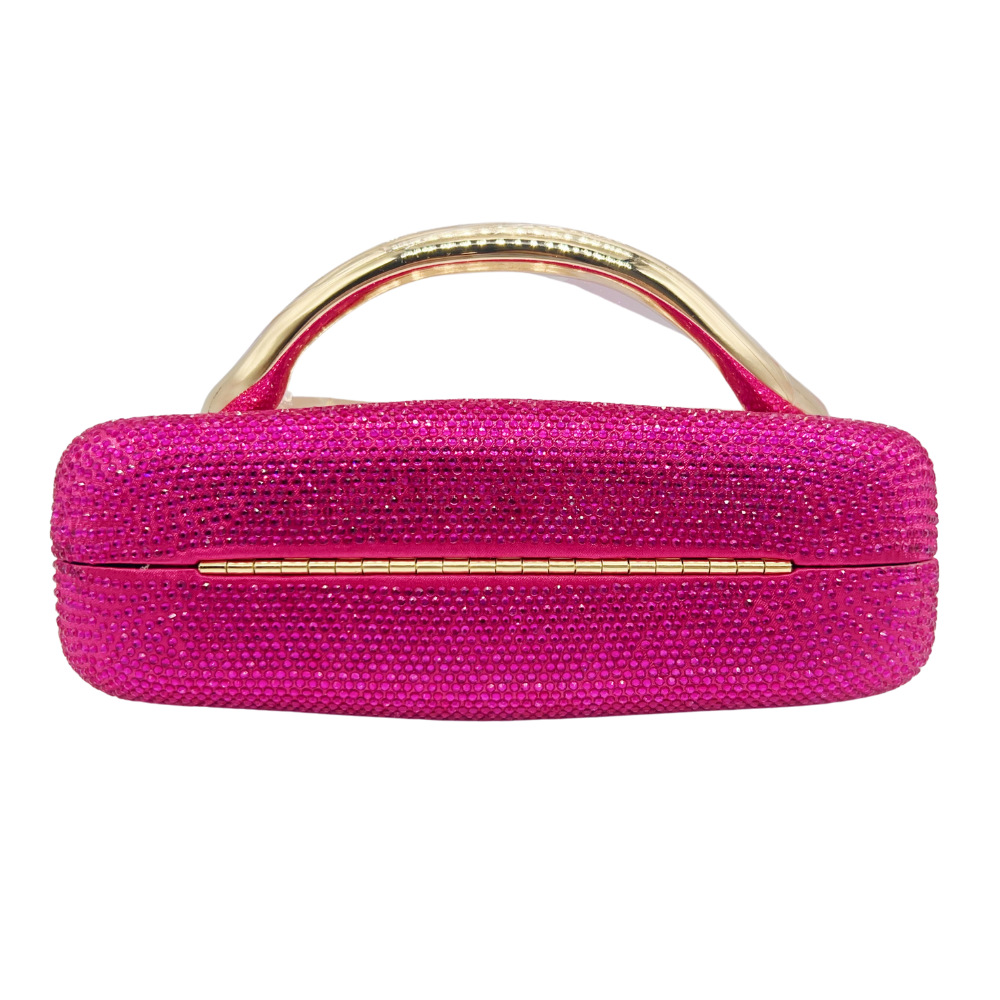 Túi clutch nữ đính đá dạ hội – túi cầm tay đeo chéo dự tiệc cưới — Màu vàng, Màu sâm panh, Màu bạc, Màu xám chi tiết 3