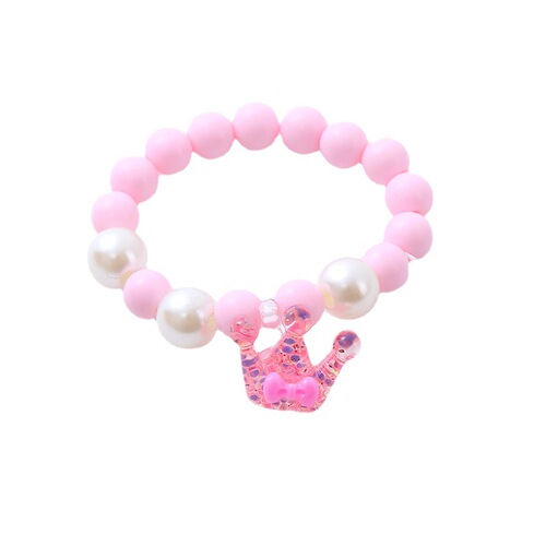 Handmade Beaded Necklace with Colorful Resin and Pearl-like Drops for Girls - Princess Style Children's Necklace
