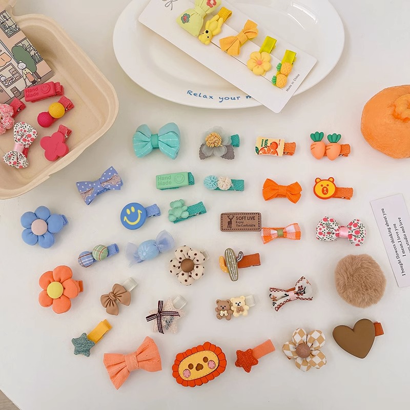 Horquilla de seguridad infantil para niños lindo súper lindo no duele el pelo del bebé clip de sudor niña bebé horquilla de tela completa