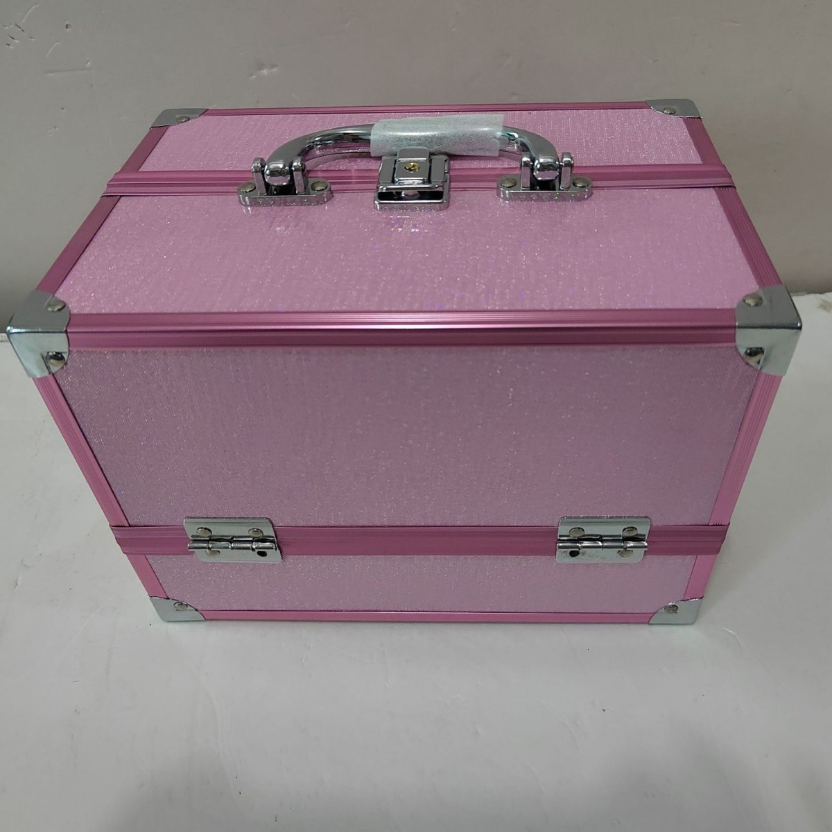 Caja de Maquillaje de Doble Capa de Metal de Gran Capacidad para Almacenamiento Doméstico