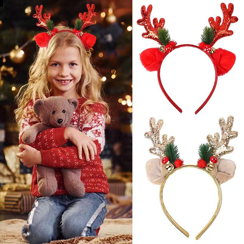 Cartoon Style Cute Christmas Antlers Cloth Hair Band display picture 3