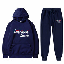 新款The Vampire Diaries Hoodies 吸血鬼日记带帽卫衣束脚裤套装