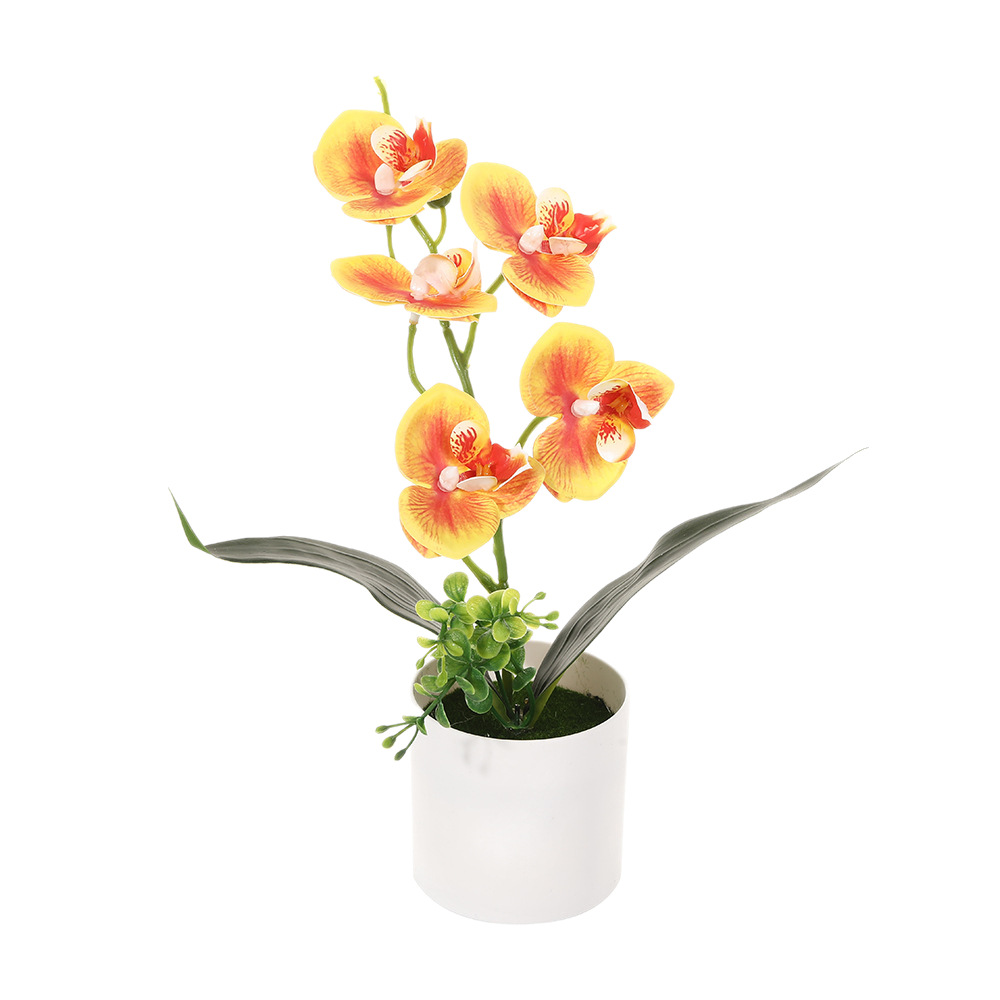 Simulación de 5 orquídeas mariposa flores falsas en maceta Simulación de flores en el hogar Oficina decoración escenario de diseño de fotografía props de plantación verde image 5