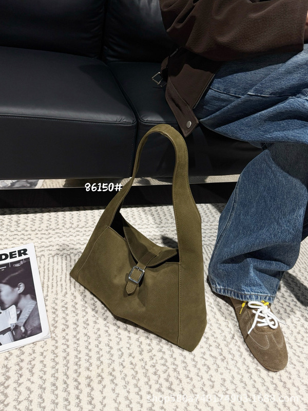 复古麂皮腋下包hobo包包女2025新款大容量松弛感通勤包单肩手提包|undefined