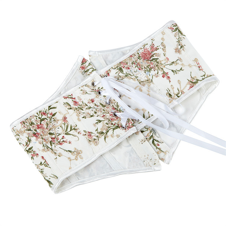 Cortes francesas pequeñas flores frescas dibujo vestido de cintura corto cinturón Aliexpress suministro transfronterizo de bienes