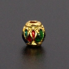 古风景泰蓝滴油烧蓝珐琅彩佛珠串链DIY合金饰品配件圆珠001