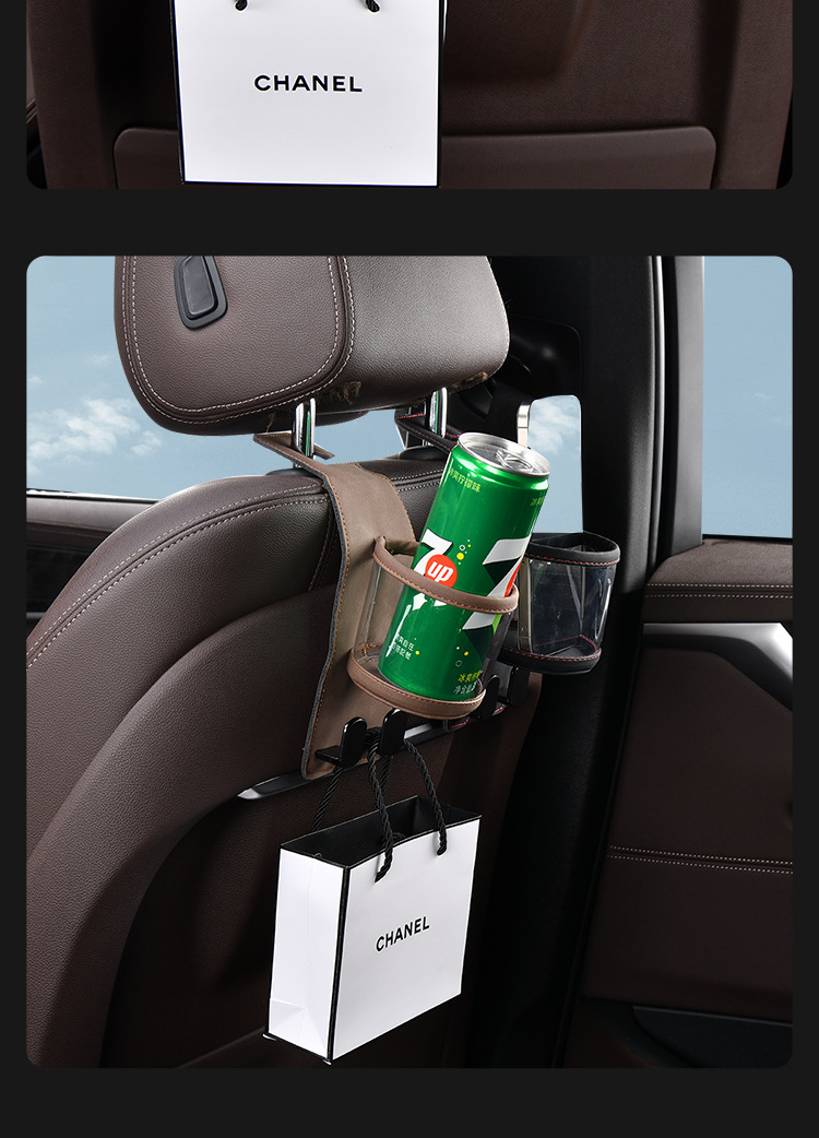Car Hook Storage Box Seat Back Bottle Drink Cup Holder Organizer Storage Box Hook Double Hook Cup Holder for Car