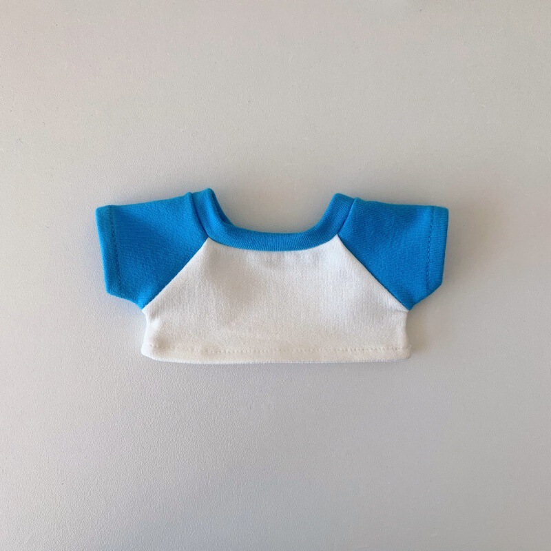 卸売ベビー服 10cm15cm20cm コットンドールコントラストカラーマッチング Tシャツラブブ服はロゴを追加できます|undefined