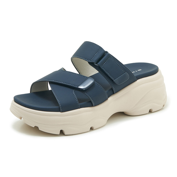 Dép sandal nữ đế dày quai chữ V có dán chống trượt phong cách thể thao — màu hồng, Xanh ngọc lam tốicolor, màu mơ chi tiết 23