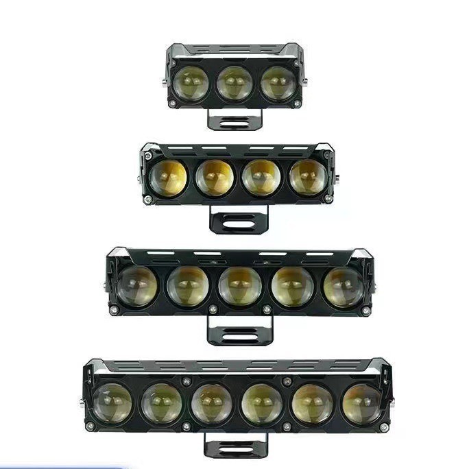 Motorcycle spotlight led faro bicolor dos ojos cuatro ojos cinco seis ojos luz alta y baja luz delantero eléctrico impermeable