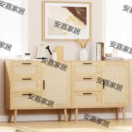 藤编柜境外玄关亚马物外贸亚马逊卧室柜子物边客厅餐厨房置抽屉房