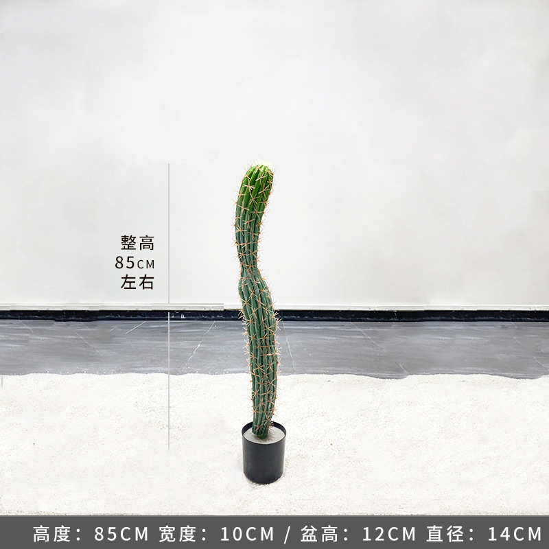Simulación nórdica Planta verde Pilar de hadas Cactus grande piso interior sala de estar ropa tienda decoración de ventana