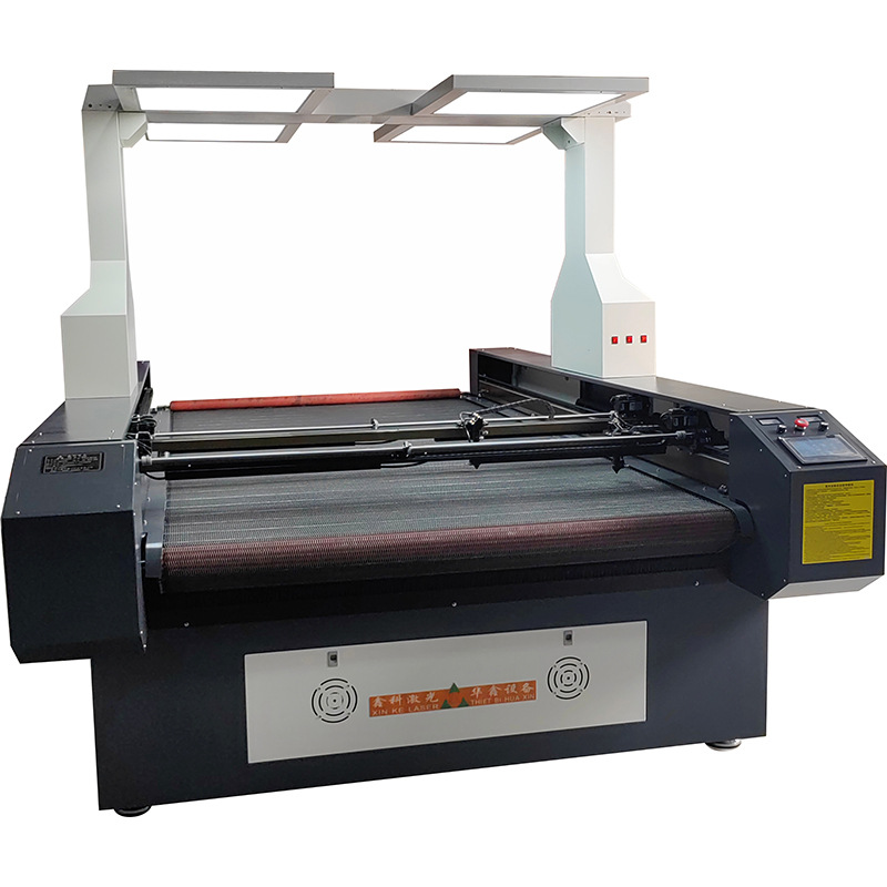 Máquina de corte láser asíncrona de doble haz de doble cabeza para impresión digital de ropa y tela de tela de gran formato