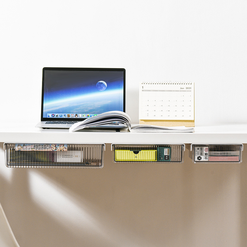 Caja de almacenamiento cajón caja de almacenamiento de gran capacidad invisible punzón libre de carga fuerte acabado caja de almacenamiento de plástico