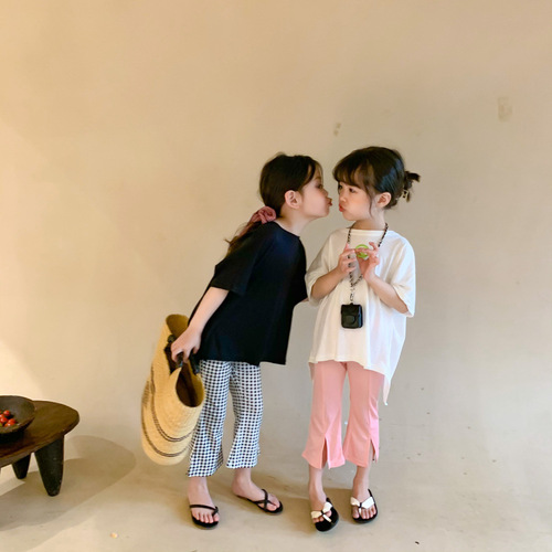 Tong T2024 Xiaomeng summer new style back slit design T-shirt baby fashion casual short sleeve