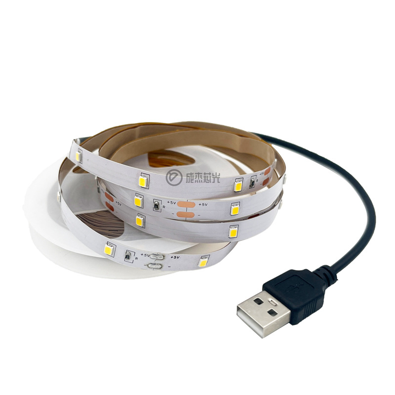 5V 8MM 2835 30등 따뜻한 빛 + 검정색 30CM USB 케이블