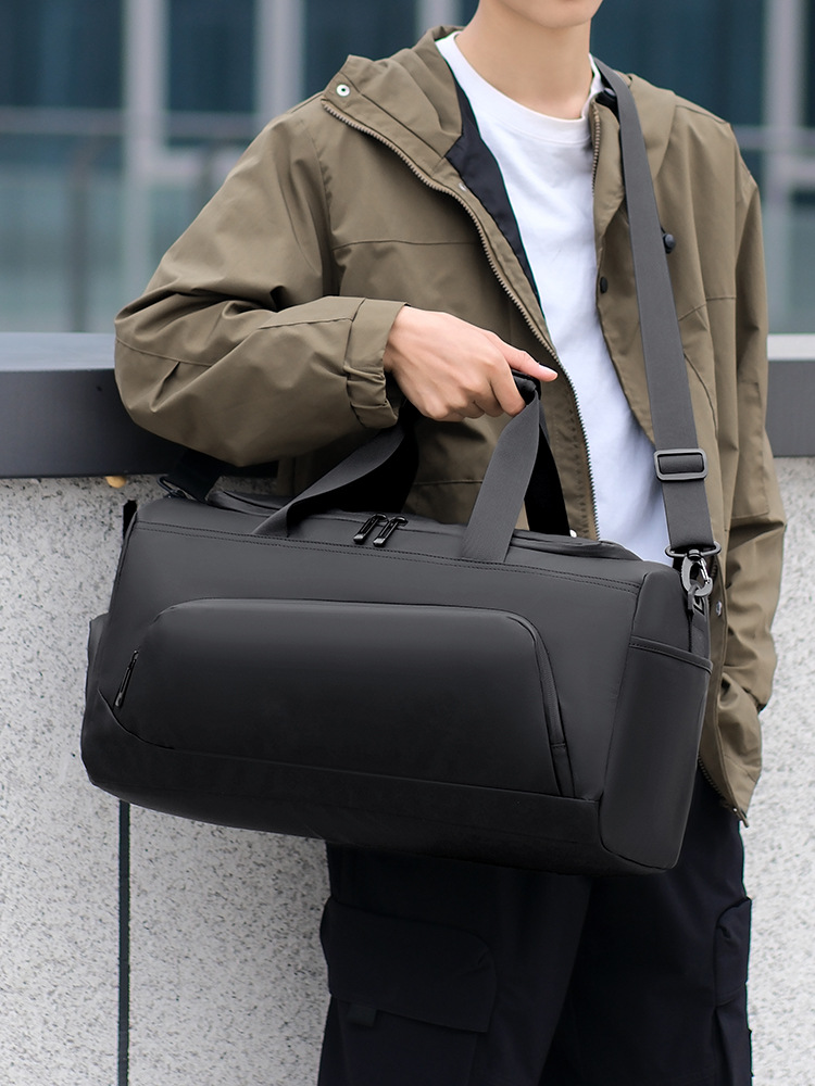 Textura transfronteriza de hombres secos y húmedos separación bolsa de ejercicios bolsa de hombro portátil de gran capacidad bolsa de viaje de negocios simple reunión