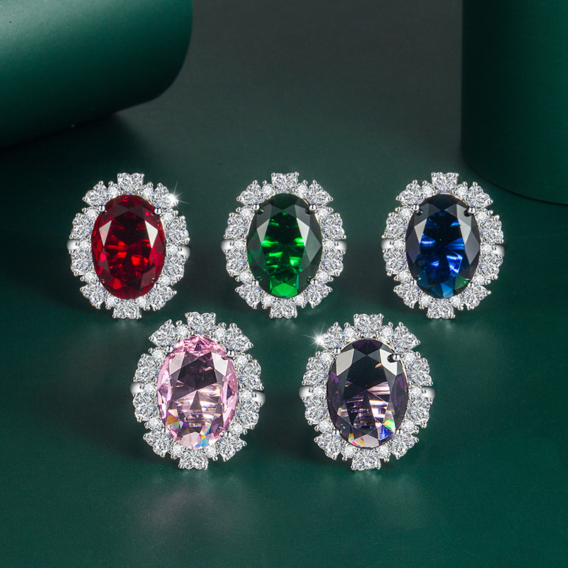 Nouveau Incrusté Grand Diamant Émeraude Rétro Gemmes De Couleur De Cuivre Anneau Ouverture Réglable display picture 1