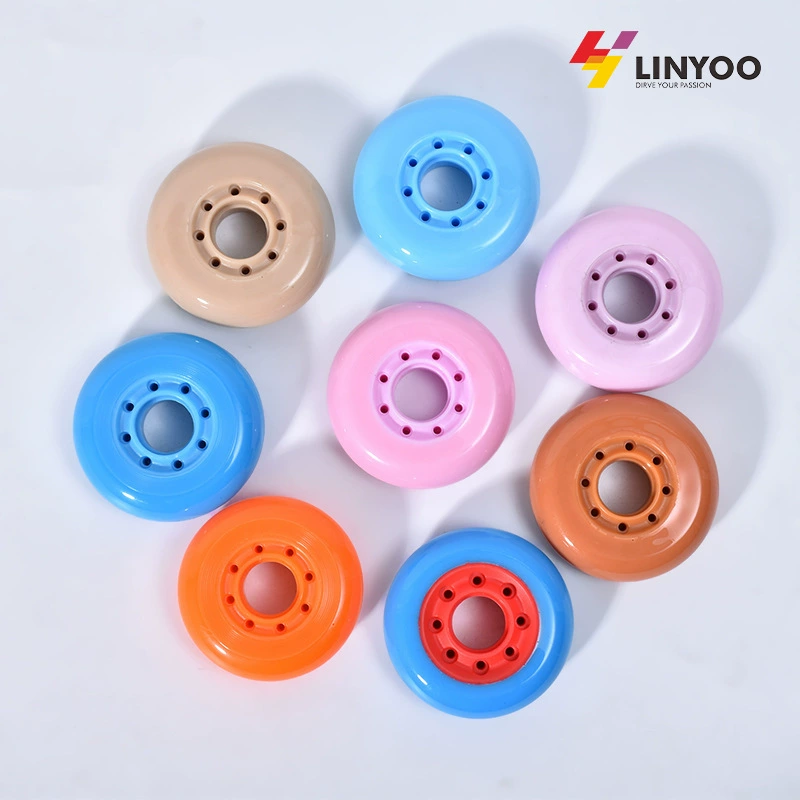 Прямые поставки с завода различных спецификаций роликовых колес из полиуретана с игольчатыми отверстиями, прочные детские роликовые колеса, аксессуары для роликовых коньков, возможность индивидуального заказа.