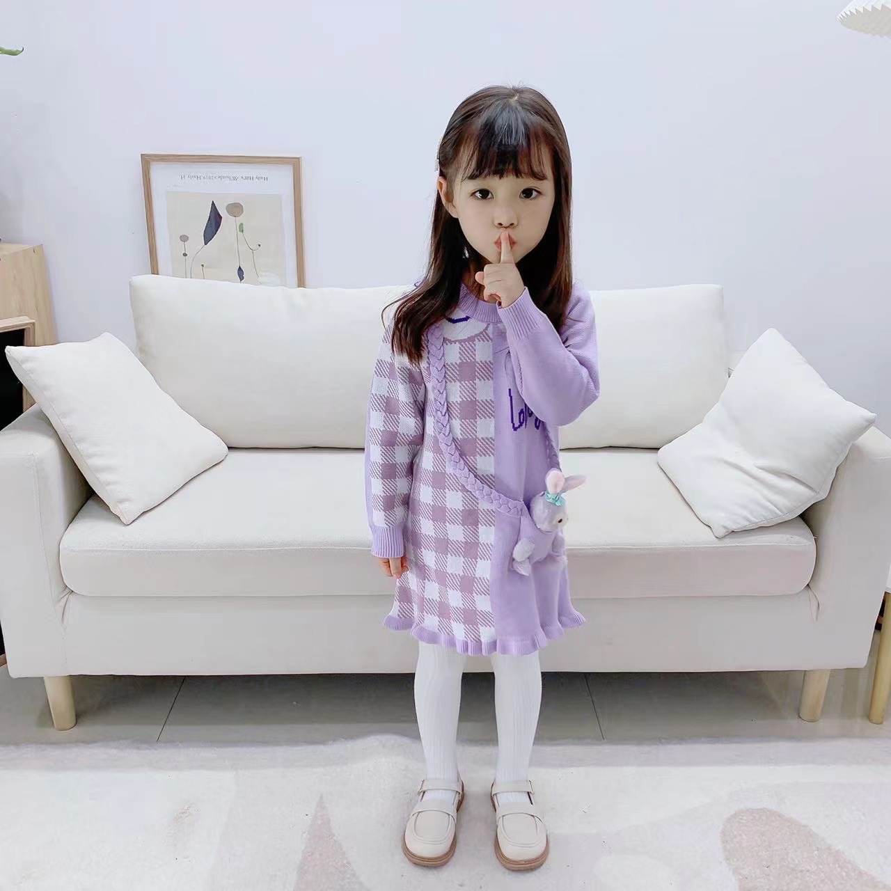 Robe pull pour filles, nouvelle collection automne/hiver 2022, lapin de dessin animé mignon, à la mode, édition coréenne_voghion.com