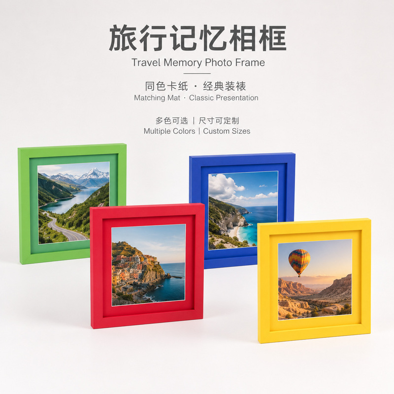 Simple colorful cardboard photo frame custom creative travel memory photo frame display stand 6inch wooden photo frame photo hanging frame Simple colorful cardboard photo frame custom creative travel memory photo frame display stand 6inch wooden photo frame photo hanging frame