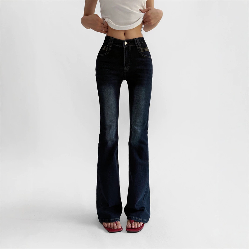 American-style sexy V-waist, hip-enhancing, pure-desire hot girl flared jeans for women, new summer slim-fit, butt-lifting, slimming long pants American-style sexy V-waist, hip-enhancing, pure-desire hot girl flared jeans for women, new summer slim-fit, butt-lifting, slimming long pants