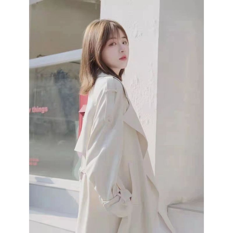春秋装新款中长款过膝风衣女韩版学生流行时尚洋气大衣外套潮|undefined