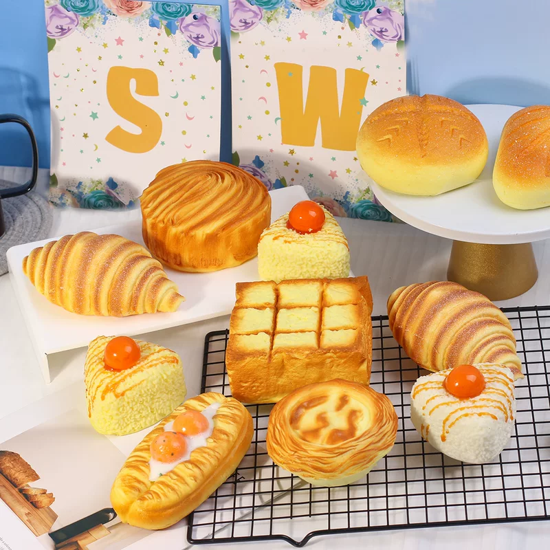 Pu material soft fragrant slow rebound simulation bread food egg fried dough stick props pinch decompression model decompression bread
