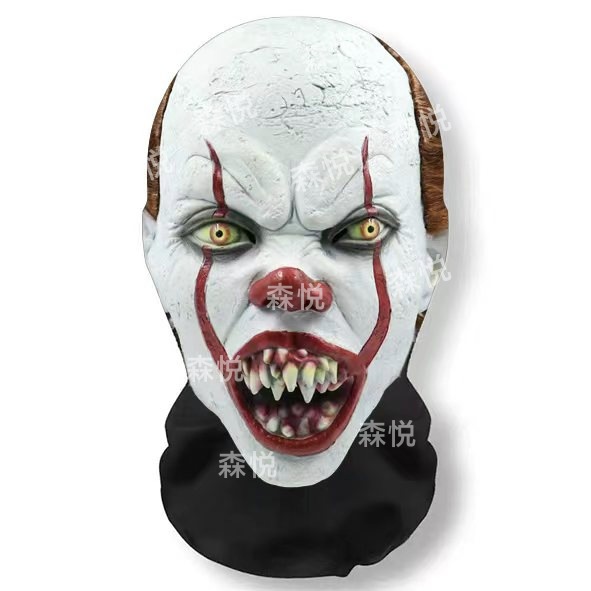 3D Full Face Mask Clown Horror Props Halloween Party Dance Full Face Prank Mask Uv Protection