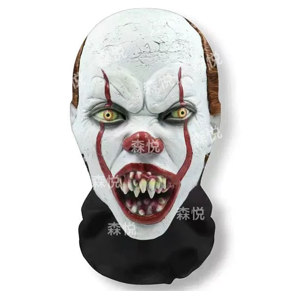 3D Full Face Mask Clown Horror Props Halloween Party Dance Full Face Prank Mask Uv Protection
