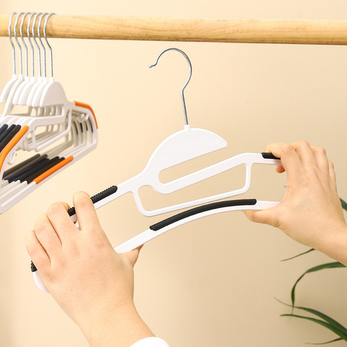 Seamless clothes hanger household adult non-slip plastic hawkbill clothes hanger bold simple clothes drying rack clothes hanger wholesale