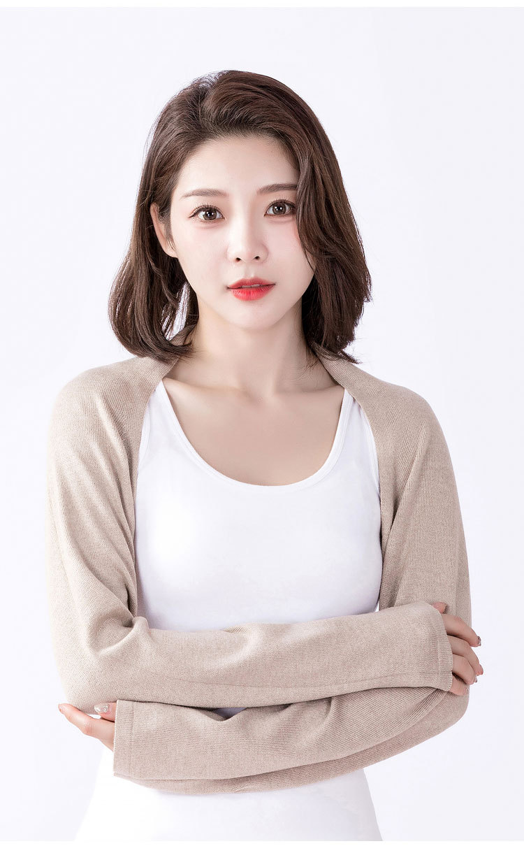 Summer Pure Cotton Shoulder Pads for Women, Long-Sleeved Arm Sleeves, Shoulder Pads, Thin Waistcoat, Warm Shawl, Air-Conditioned Sleeping Protection Against Cold