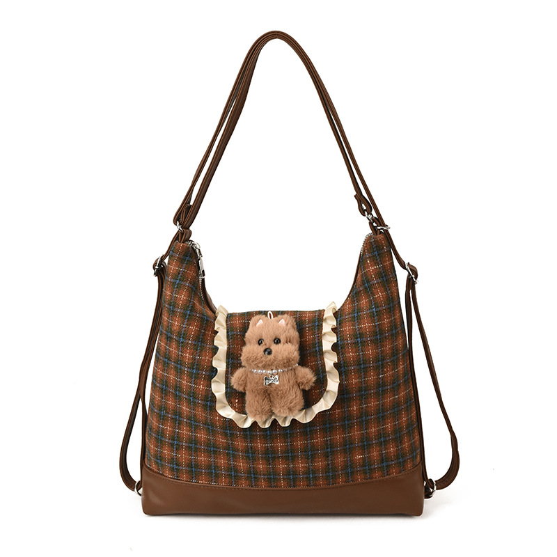 Bolsa de hombro para hombres y mujeres de estilo coreano, gran capacidad para salir, bolso de mochila, cartón de dibujos animados, oso, bolso para padres e hijos.