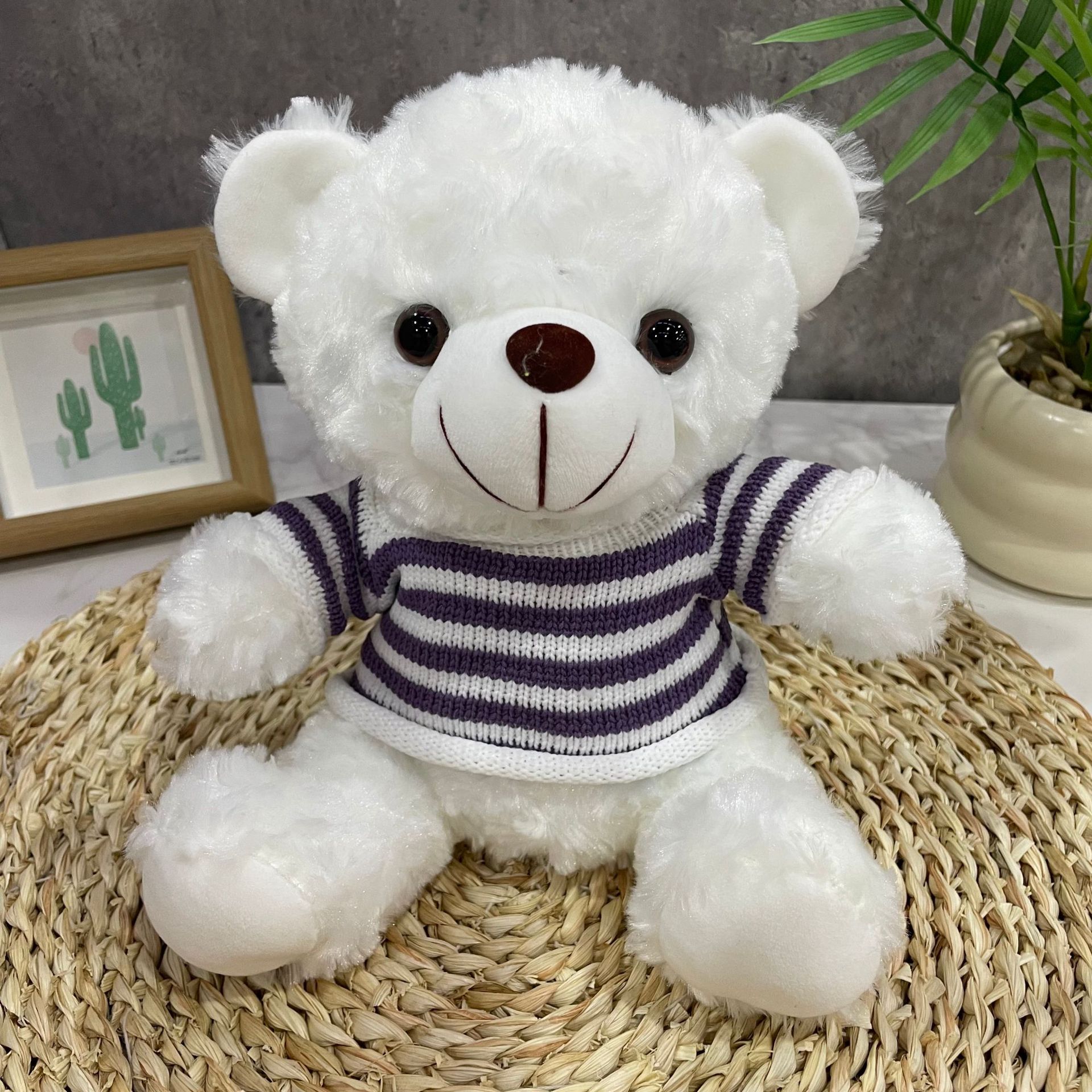 Teddy Bear se puede imprimir LOGO evento de vacaciones muñeca regalo para el hogar adornos de escritorio abrazar juguetes de peluche