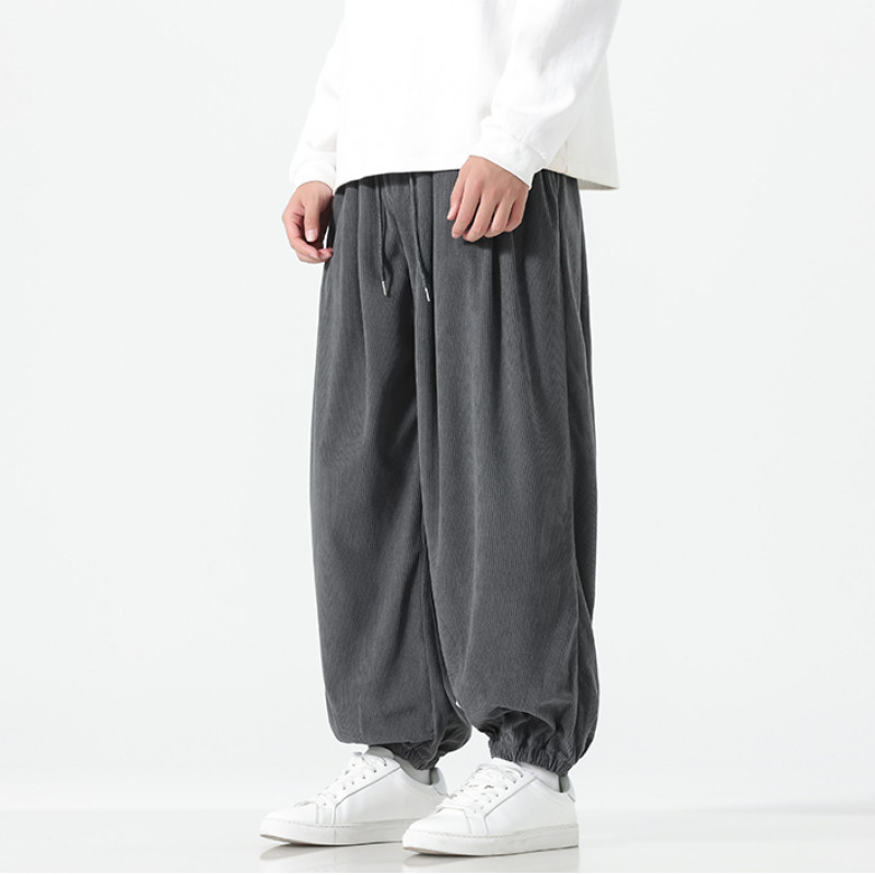 Estilo chino de pana pantalones casuales de los hombres sueltos más tamaño de grasa flaco pantalones de los hombres de la marca de moda de pierna ancha bloomers