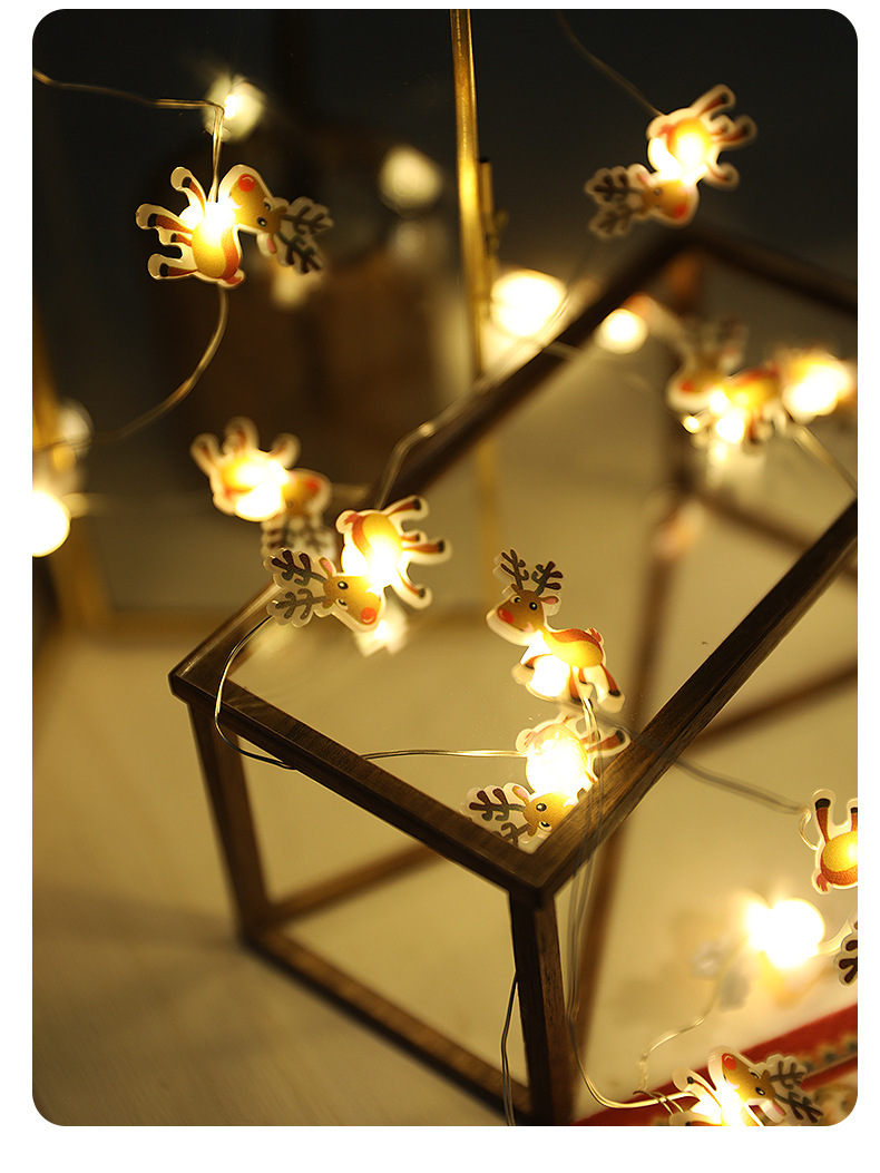 Cute Style Christmas Cute Snowman Deer Plastic Party String Lights
