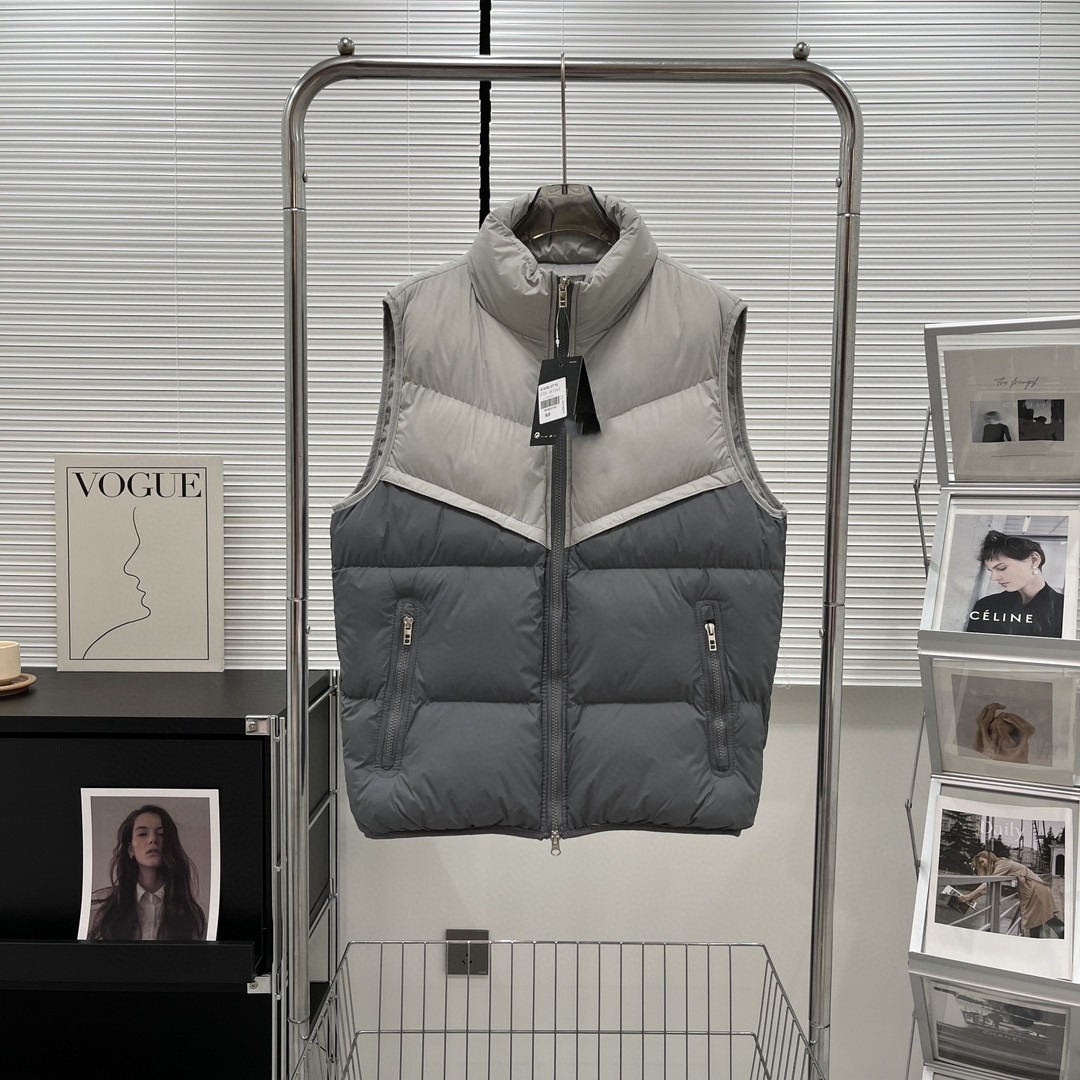 La principal promoción en stock es el nuevo chaleco de algodón con bloques de color de invierno, chaleco de algodón informal diario para hombres y mujeres, cálido 8184