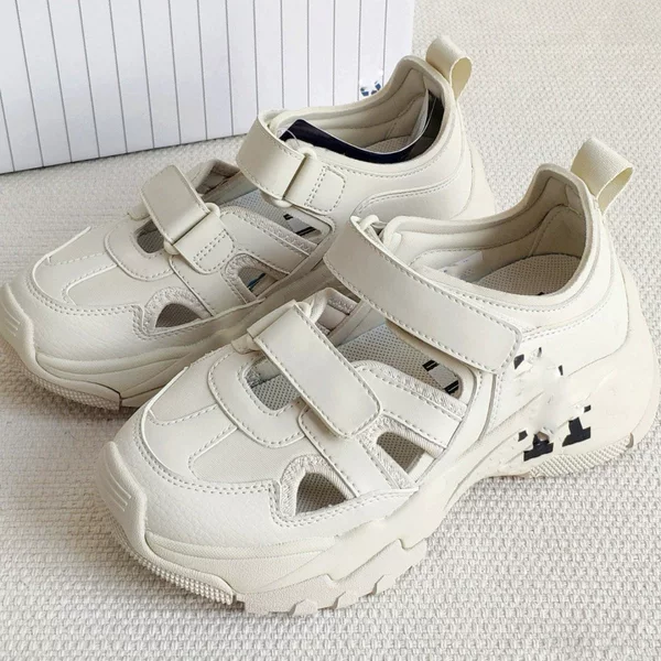 Pure original MB magic-staple, hollowed-out, breathable, thick-soled dad sandals, unisex spring/summer style, suitable for students, Mary Jane casual shoes