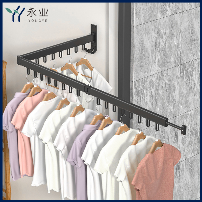 접이식 옷 건조대, 코너 접이식 발코니 벽걸이 옷 건조대, 우주 알루미늄 건조대, 도매 접이식