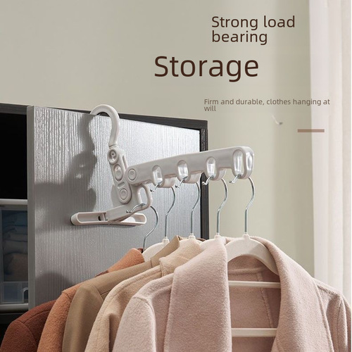 Multi-functional five-hole foldable hanger travel business hotel indoor drying magic device outdoor portable garment hanger