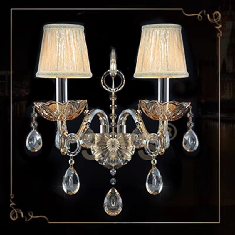 Mayorista moderna europea sala de estar lámpara de pared de cristal lámpara de cabecera de moda simple estilo americano lujo atmósfera lámpara de pared de hotel