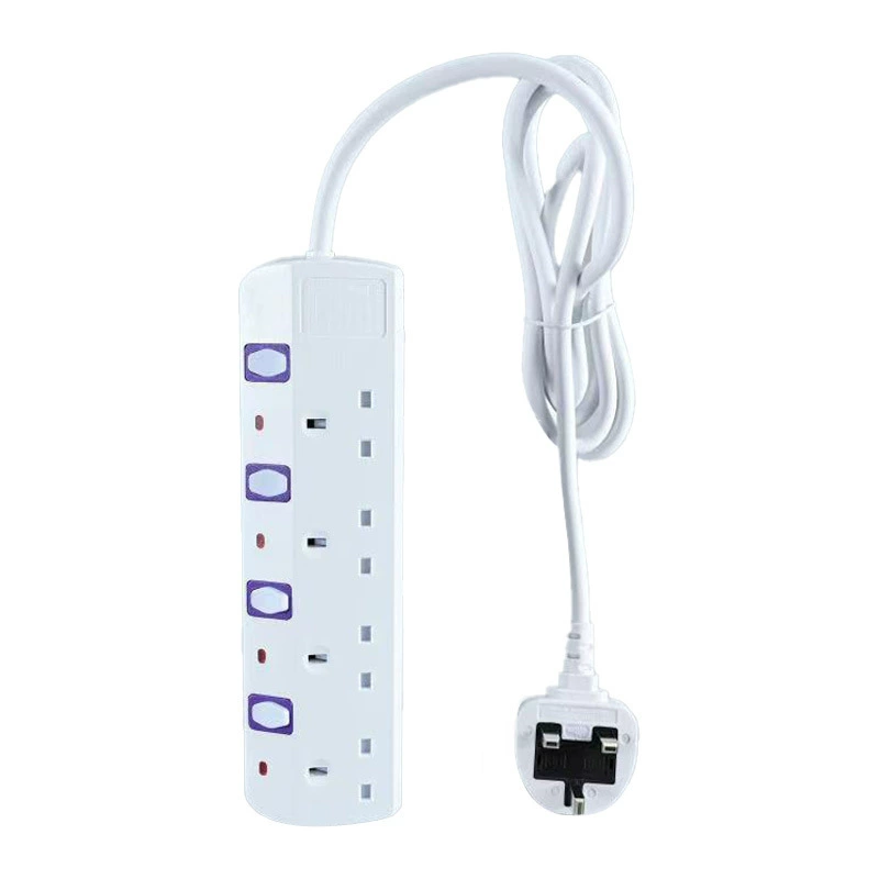 Multi-hole household plug-in with wire and overload switch UKCA British socket British standard intelligent plug-in