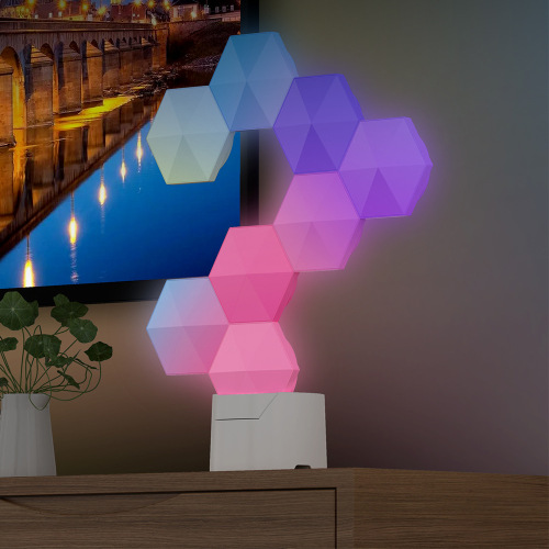 Graffiti rgb e-sports atmosphere light honeycomb quantum light smart app voice control induction odd light board indoor wall light