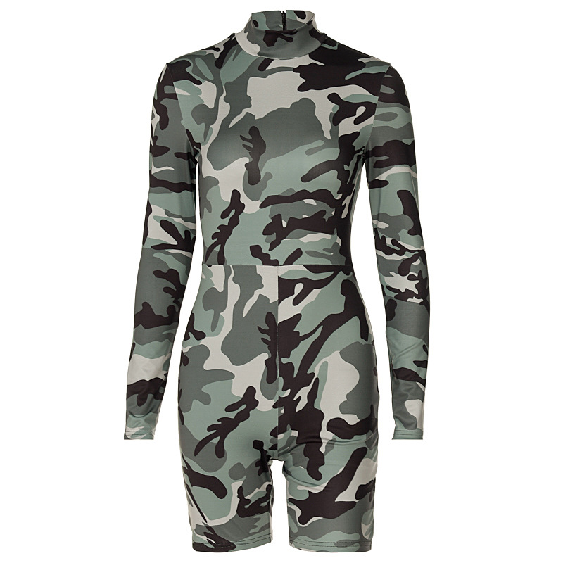 women s long-sleeved camouflage slim-fit jumpsuit nihaostyles clothing wholesale NSLJ76172