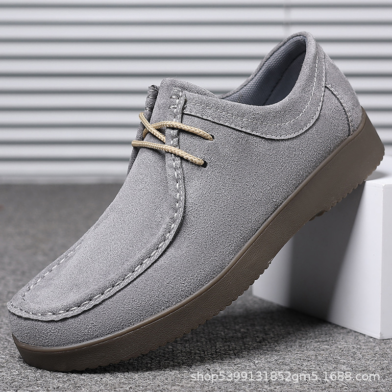 Men's Shoes 2026 New Trendy Casual Outdoor Korean Style Versatile Suede Sneakers British Style Genuine Leather Fashion Large Size