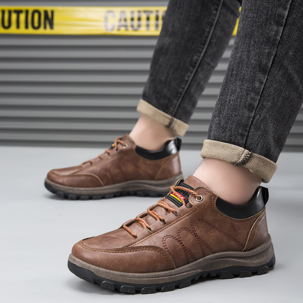 Large size hiking shoes for men cross-border new comfortable hiking shoes casual fashion lace up British style trendy men 2
