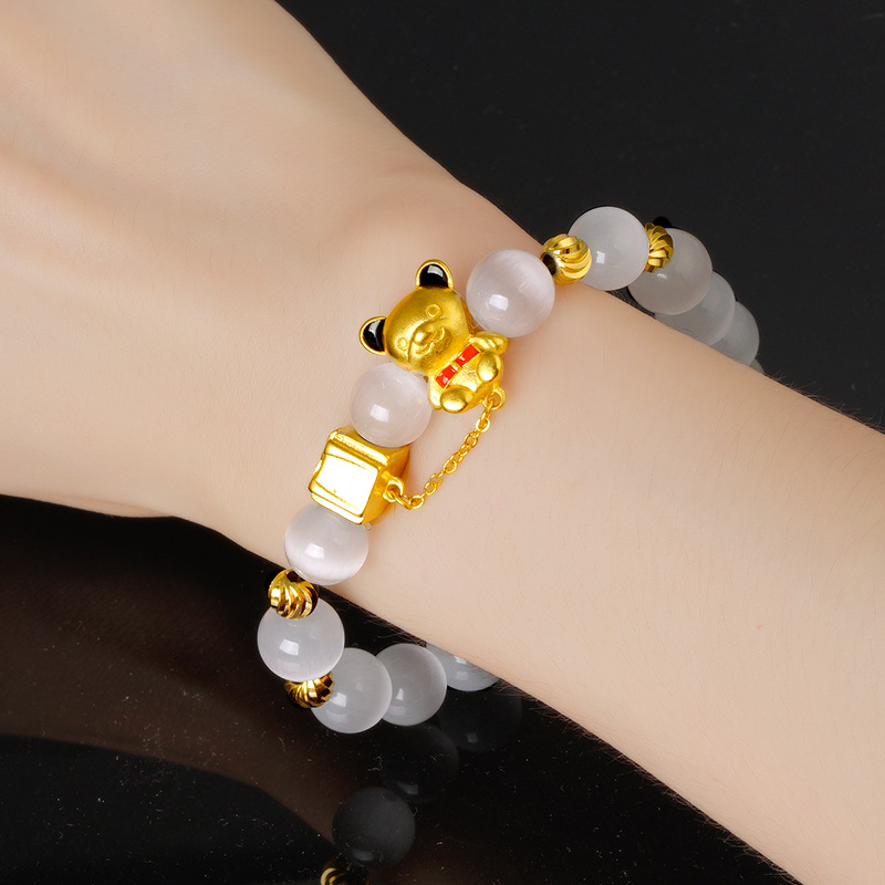 Nuevo oro plateado Lucky Lotus pulsera de esmalte de color, vintage pulsera de la suerte para las mujeres, al por mayor