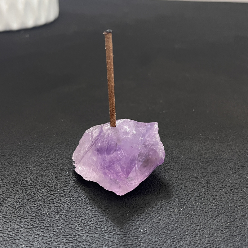 天然水晶原石香插底座摆件家居装饰品小众供佛香架线香创意礼品|undefined