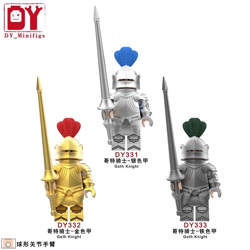 Foreign Trade Goods Dy331-Dy333 Medieval Series Gothic Knight Minifigure Assembled Building Block Toy Bag Foreign Trade Goods Dy331-Dy333 Medieval Series Gothic Knight Minifigure Assembled Building Block Toy Bag
